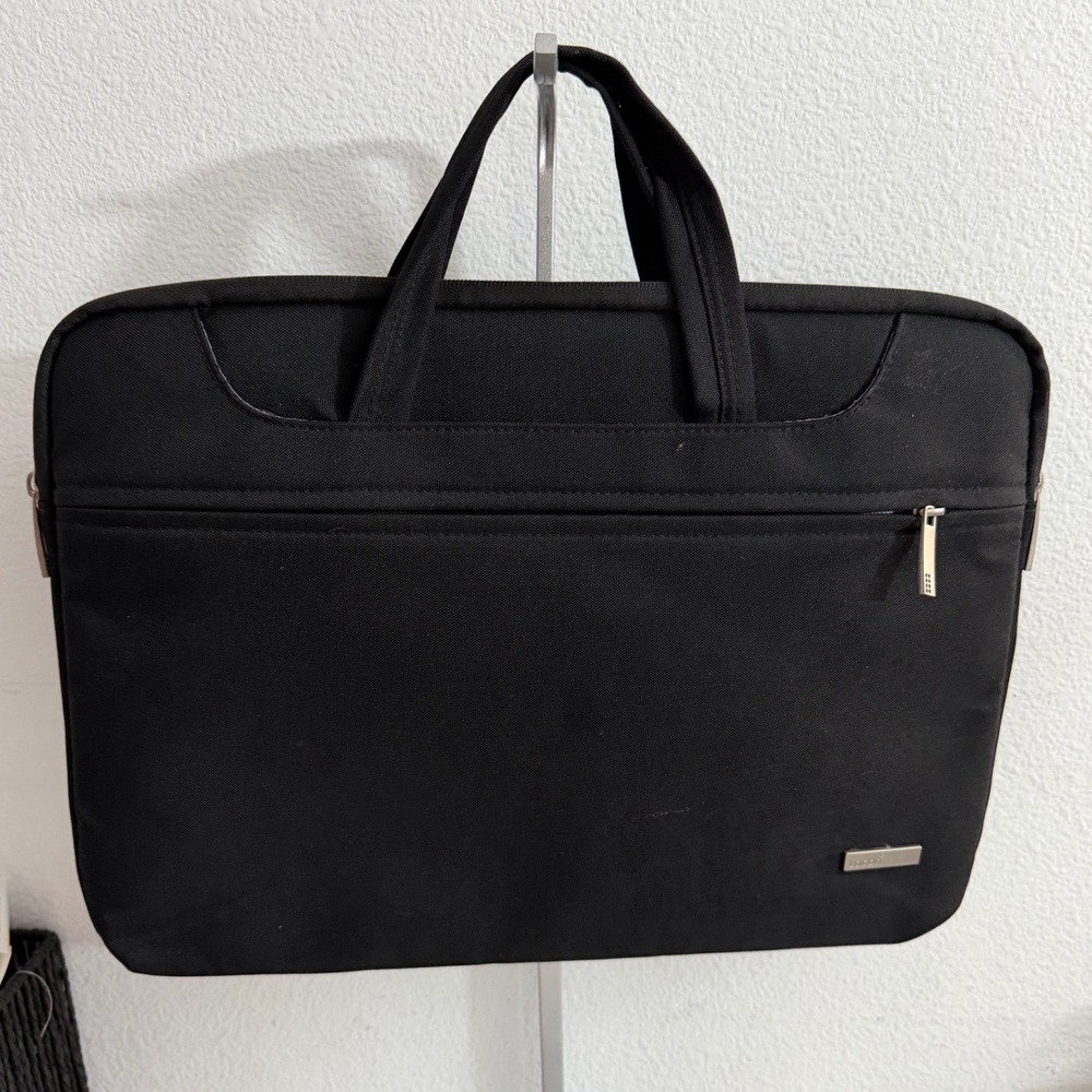 Lacdo Black Laptop Sleeve Bag Case 15.6 Inch Water Resistant Briefcase Messenger